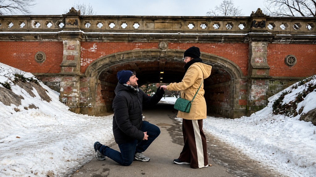 Bruno pedindo Stephanie em casamento